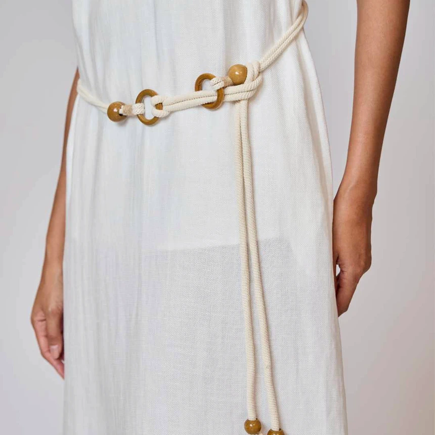 Ivory Halo Dress - เดรสยาวสีขาว ผ้าลินิน - Image 6