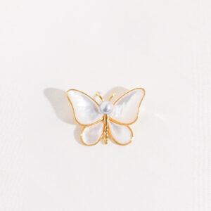 Pearl and Garnet Flower Brooch